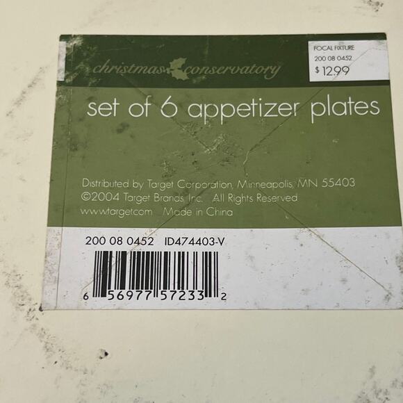 Vtg Target Holiday Appetizer Plates Set of 6 White Holly Berry Christmas Dessert - Picture 6 of 7